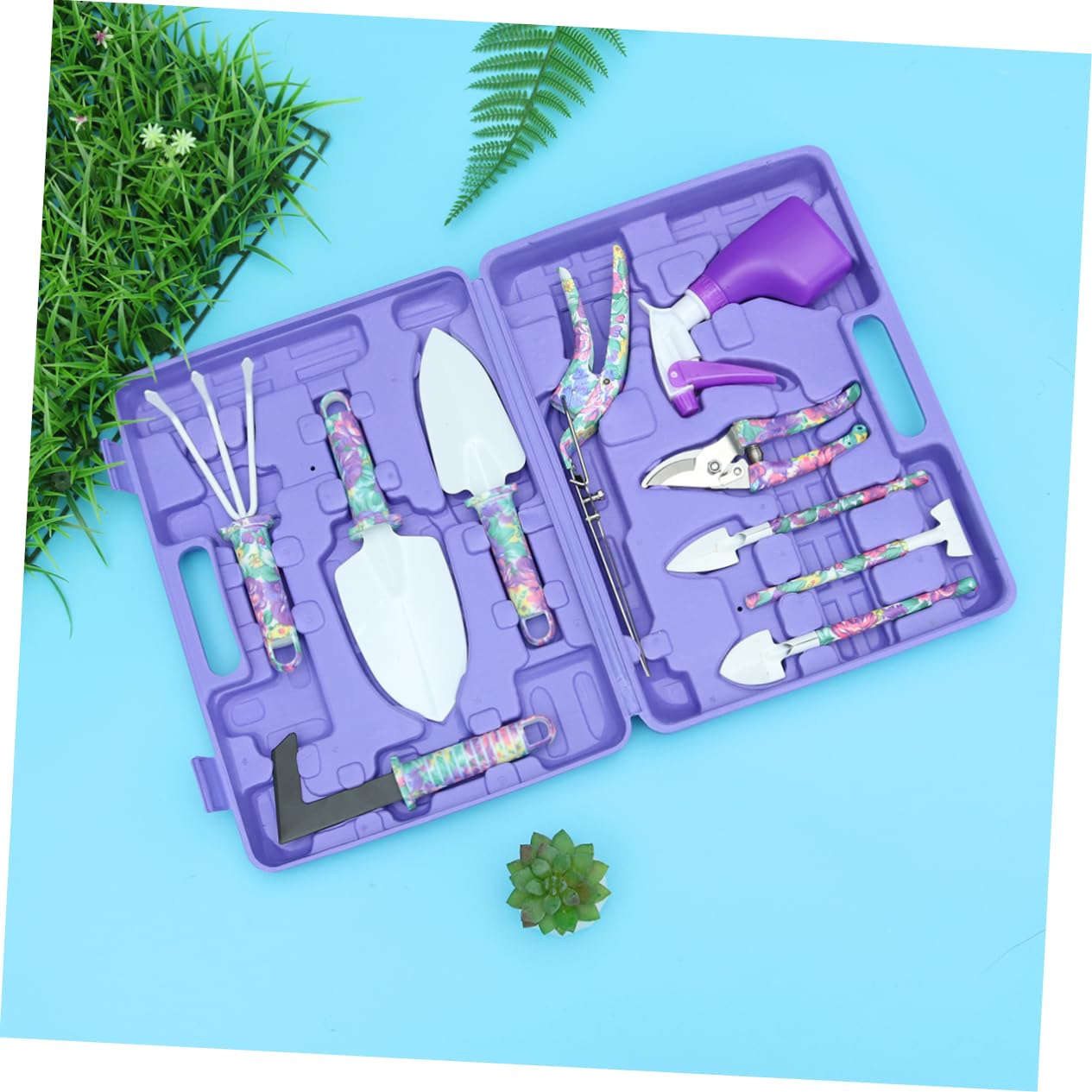 Ensemble De 10 Pièces Trousse à Outils De Jardin Outils De Jardinage pour Le Jardinage Outils pour Plantes en Pot Mallette De Rangement pour Outils De Jardin Impression Suite