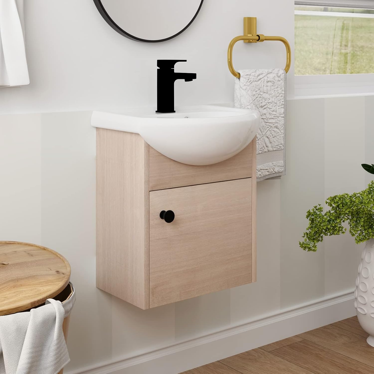 Buy Homtique 18 Inch Bathroom Vanity with Sink Combo for Small Space ...