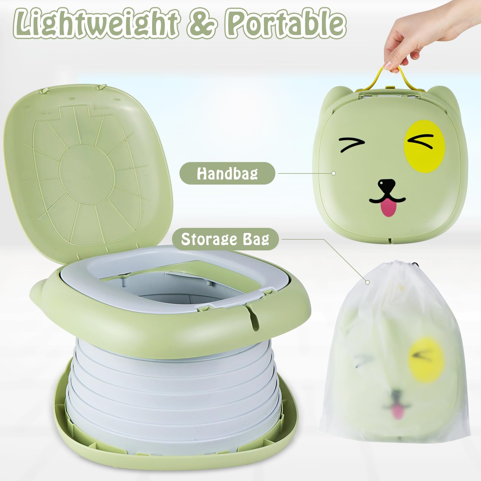 Travel Potty for Toddlers Yeelua Reusable Potty Training Toilet Seat - Image 3