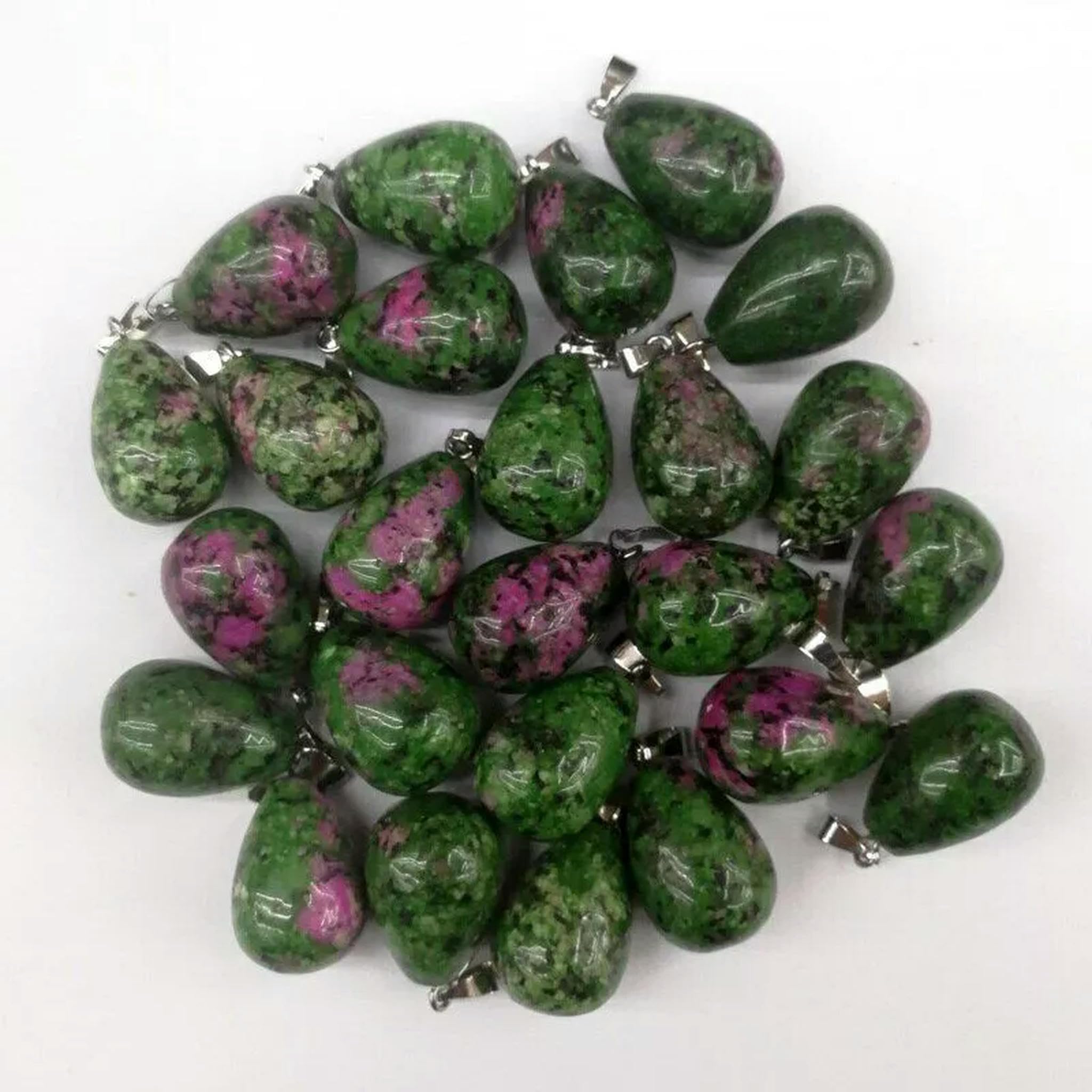 Pendentif en pierre d'épidote naturelle haut de gamme, lot de 100 breloques de collier DIY