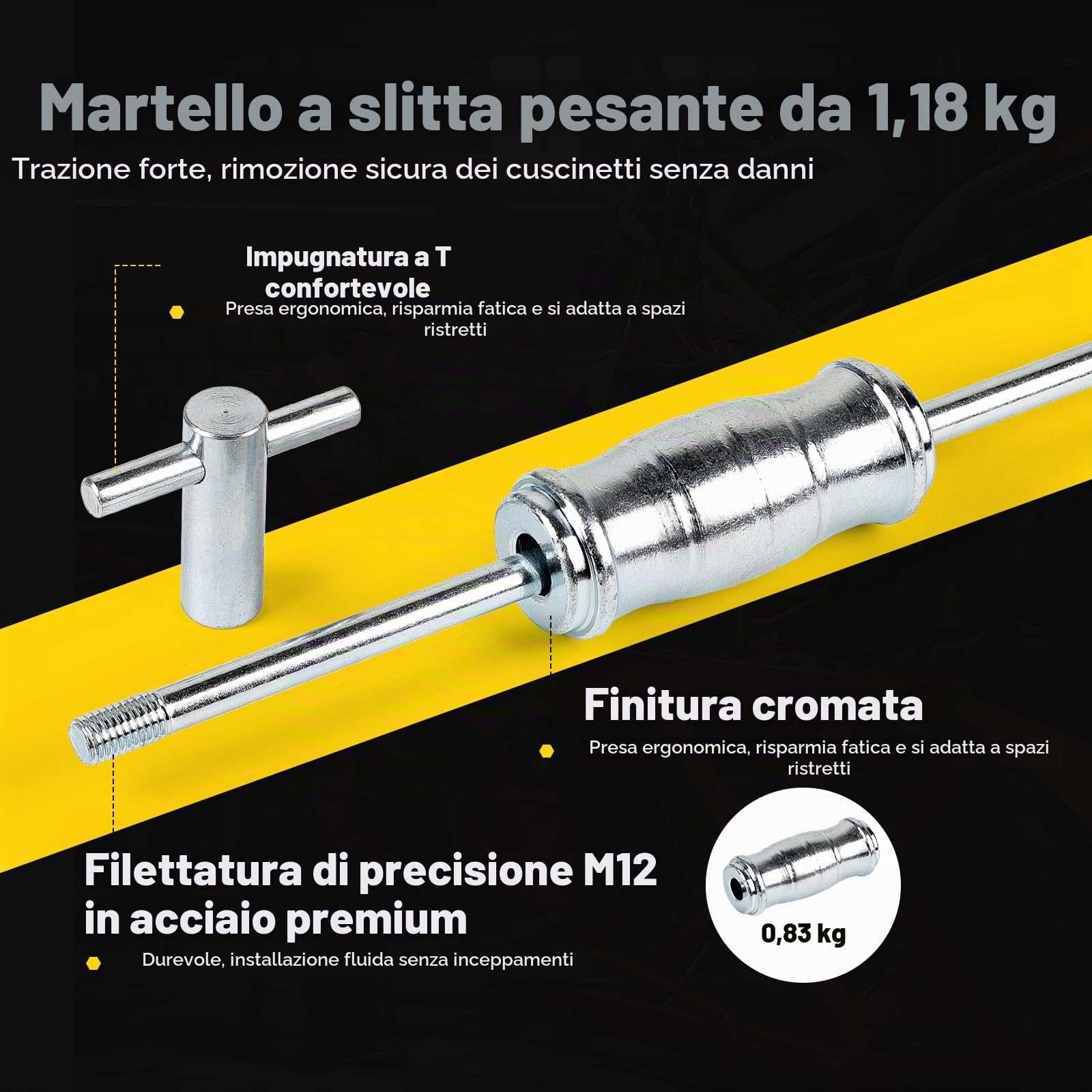 Set di 12 Estrattore Cuscinetti Interno, Utensile Estrazione Cuscinetti con 8 Ganasce espandibili (8–32 mm), Estrattore a Due Griffe e Martello Scorrevole, Levacuscinetti per Bici, Moto, Auto