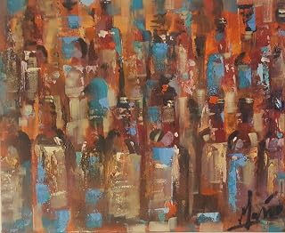 ORIGINAL MENDOZA ABSTRACT CONTEMPORARY MODERN VINTAGE PAINTING ART CANVAS WINE