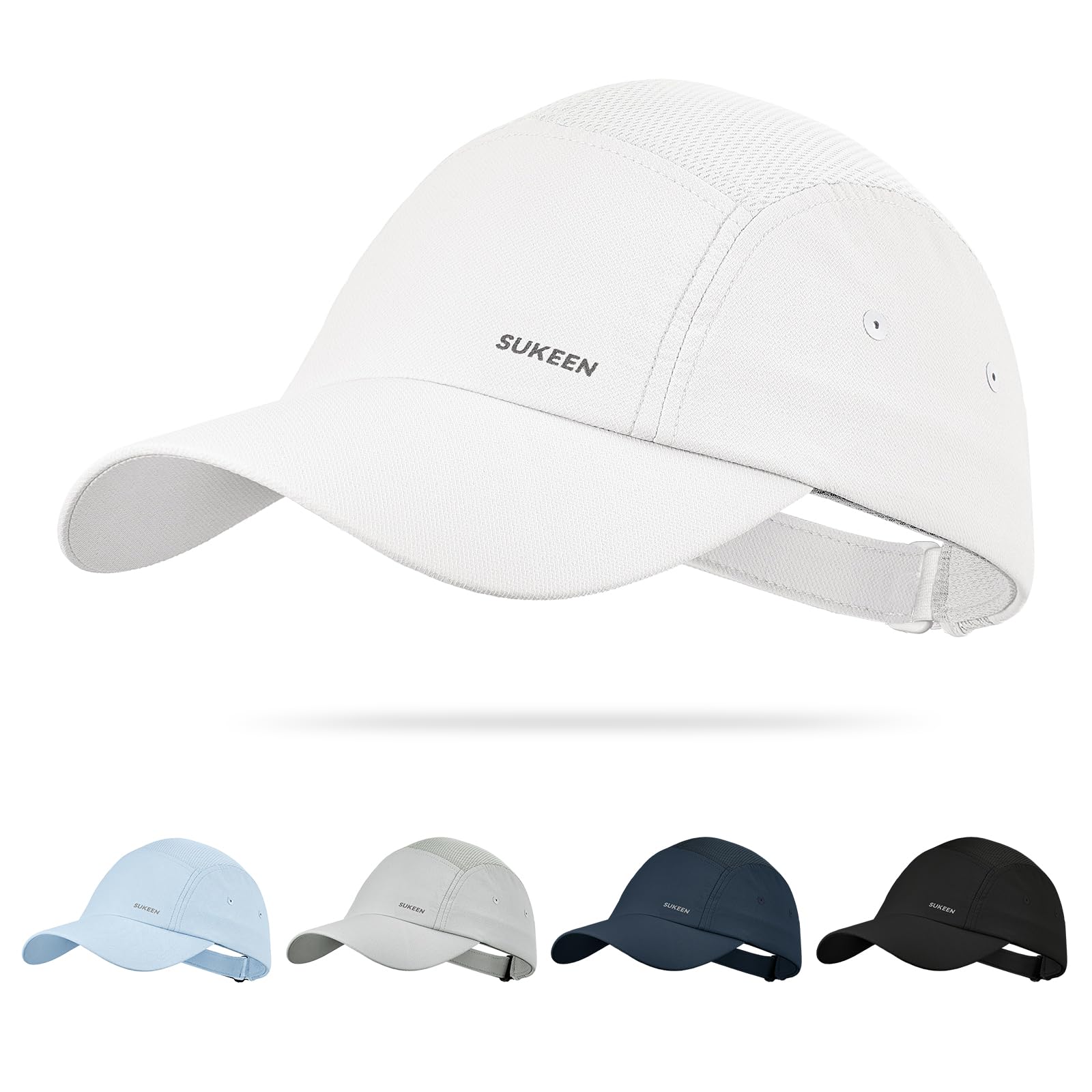 Sukeen Unstructured Baseball Cap for Women Men Lightweight Running Hat | Adjustable, packable, UPF50+, waterproof+breathable mesh shell, built in quick-dry sweatband fit sports, golf, tennis, daily