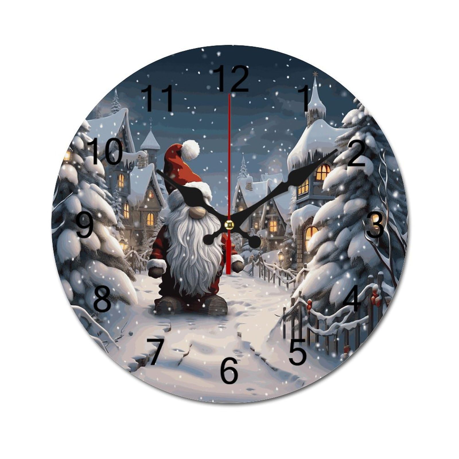 Horloge murale de Noël à piles 25,4 cm pour salon : réparez le manque de calme