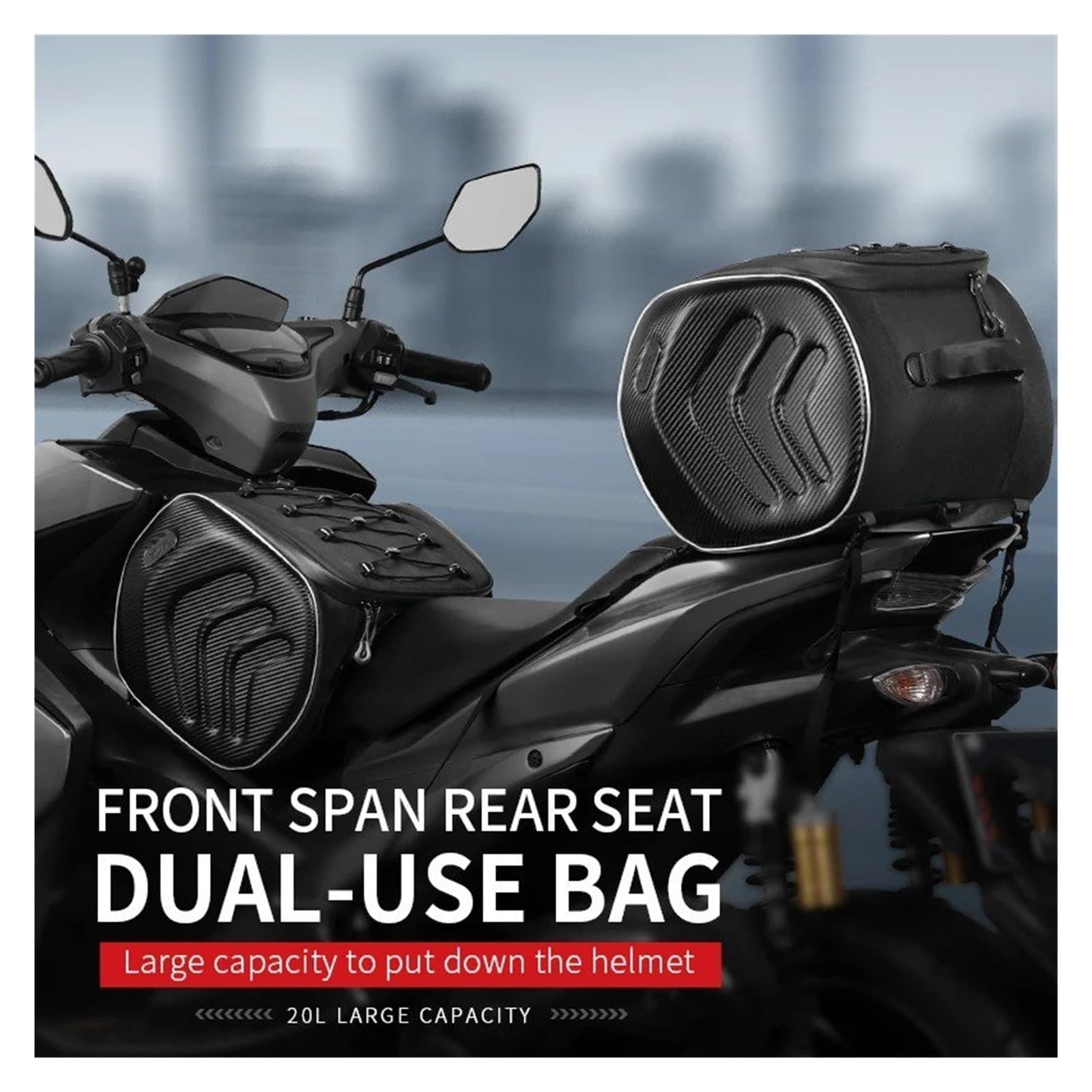 Borsa Moto Borsa Anteriore Per Scooter Moto 20 Litri Borse Casco Ciclismo Sedile Posteriore Grande Capacità Altamente Riflettenti Selle Moto Bagagli