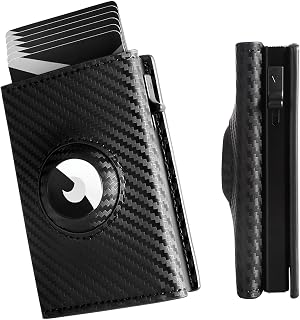 Mens Premium Slim Wallet with RFID Protection – Top-Grain Leather Cardholder Featuring Pop-Up Mechanism, ID Window, Dedicated Cash Compartment, and 9–14 Card Capacity (Black)