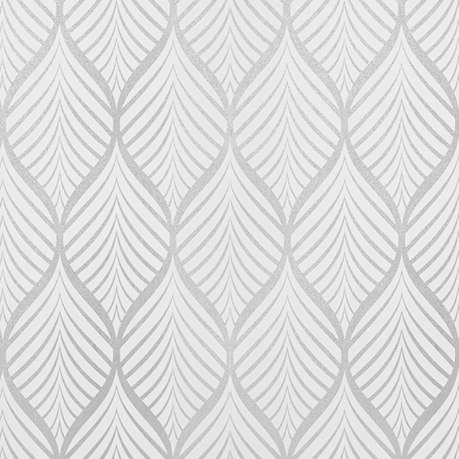 Mfnyzsem Boho Silver Peel and Stick Wallpaper Geometric Self-Adhesive Contact Paper Removable Vinyl Wrap Wall Paper Roll for Bedroom Kitchen Shelf Drawer Liner DIY 17.5”x196.8”