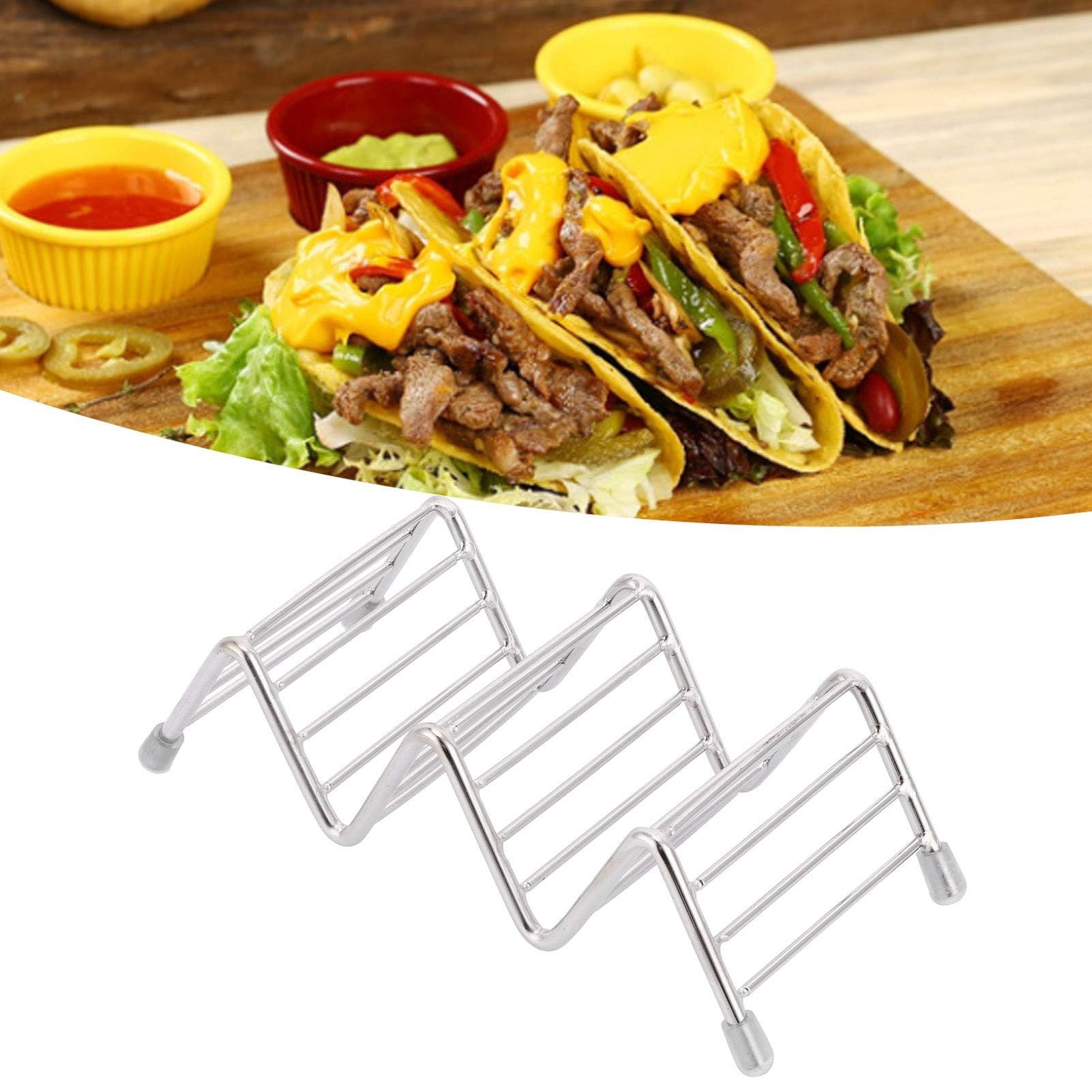 Supporto Per Tacos In Acciaio Inox - Portataco A Onda Per 1-4 Tacos, Per Casa E Ristorante