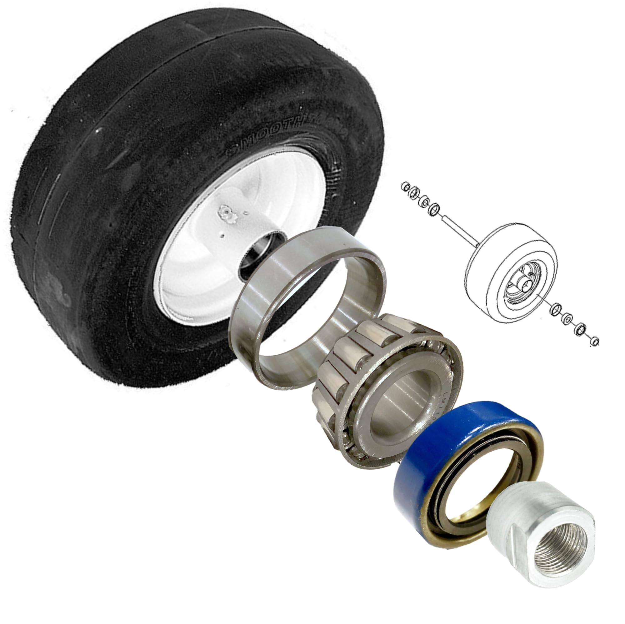 Amazon.com: HD Switch 2 Kits 13x6.50-6 Front Wheel Bearing