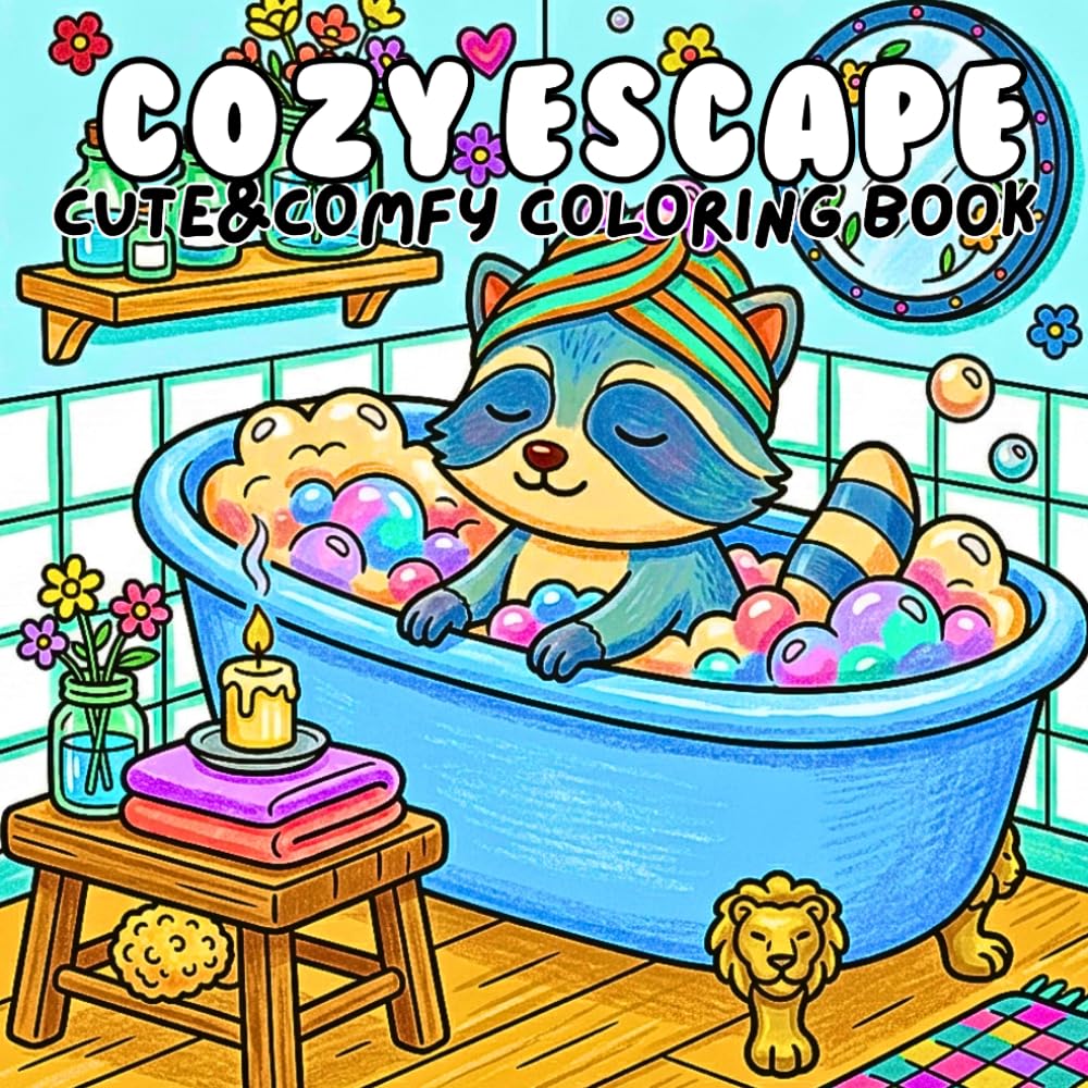 Cozy Escape Cute & Comfy Coloring Book: Simple Comforting Designs with Cute Homes Nature Nooks and Peaceful Moments for Stress Relief and Mindful Coloring