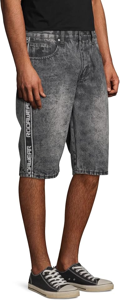 Amazon.com: Rocawear Marquis Classic - Pantalones cortos de mezclilla con 5  bolsillos para hombre con rayas laterales selladas (negro Blast) : Ropa,  Zapatos y Joyería