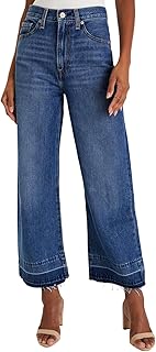 Astylish Women's High Waisted Wide Leg Jeans Trendy Straight Leg Jeans Zimbaplatinum Denim Pants