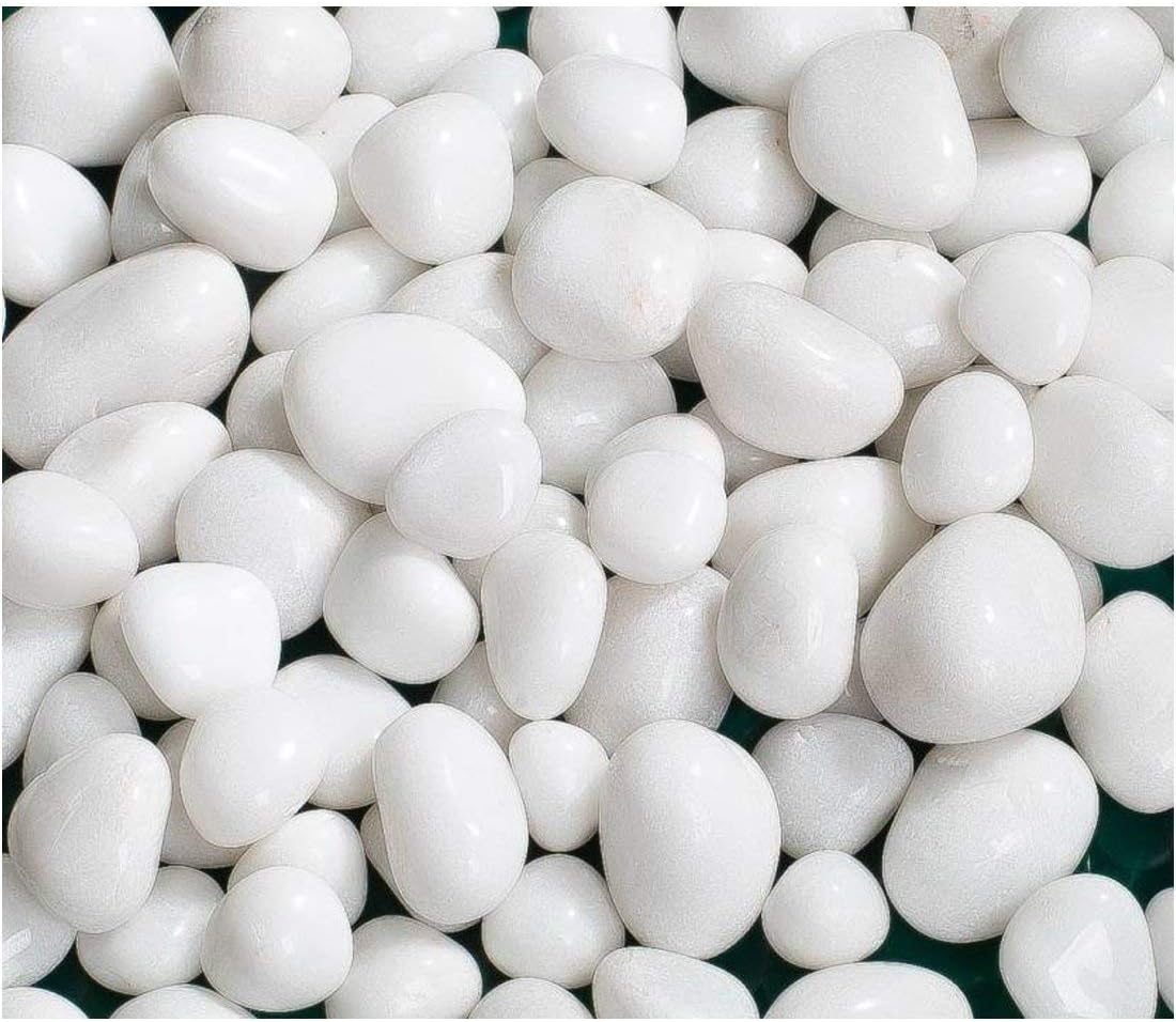 RK_Enterprises Polished White Pebbles Glossy Stones - (2.5cm - 4cm) | for Home Decorative, Vase Fillers, Aquarium Fish Tank, Garden River Rock Unplanted Substrate (2 KG)