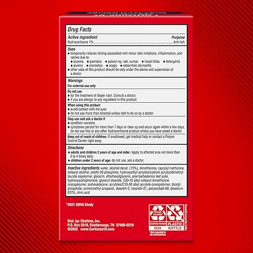 Miniatura 6 de Cortizone-10 Ungüento antipicazón resistente al agua de máxima resistencia, 1% de pomada de hidrocortisona, 2 onzas y alivio rápido de picazón de