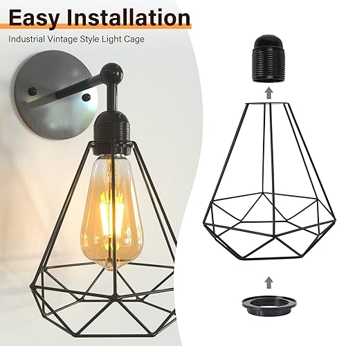 Miniatura 8 de DiCUNO Anillos de pantalla de lámpara E26, anillo de enchufe de luz negra, reemplazo de zócalo de bloqueo para soporte de lámpara roscado de base