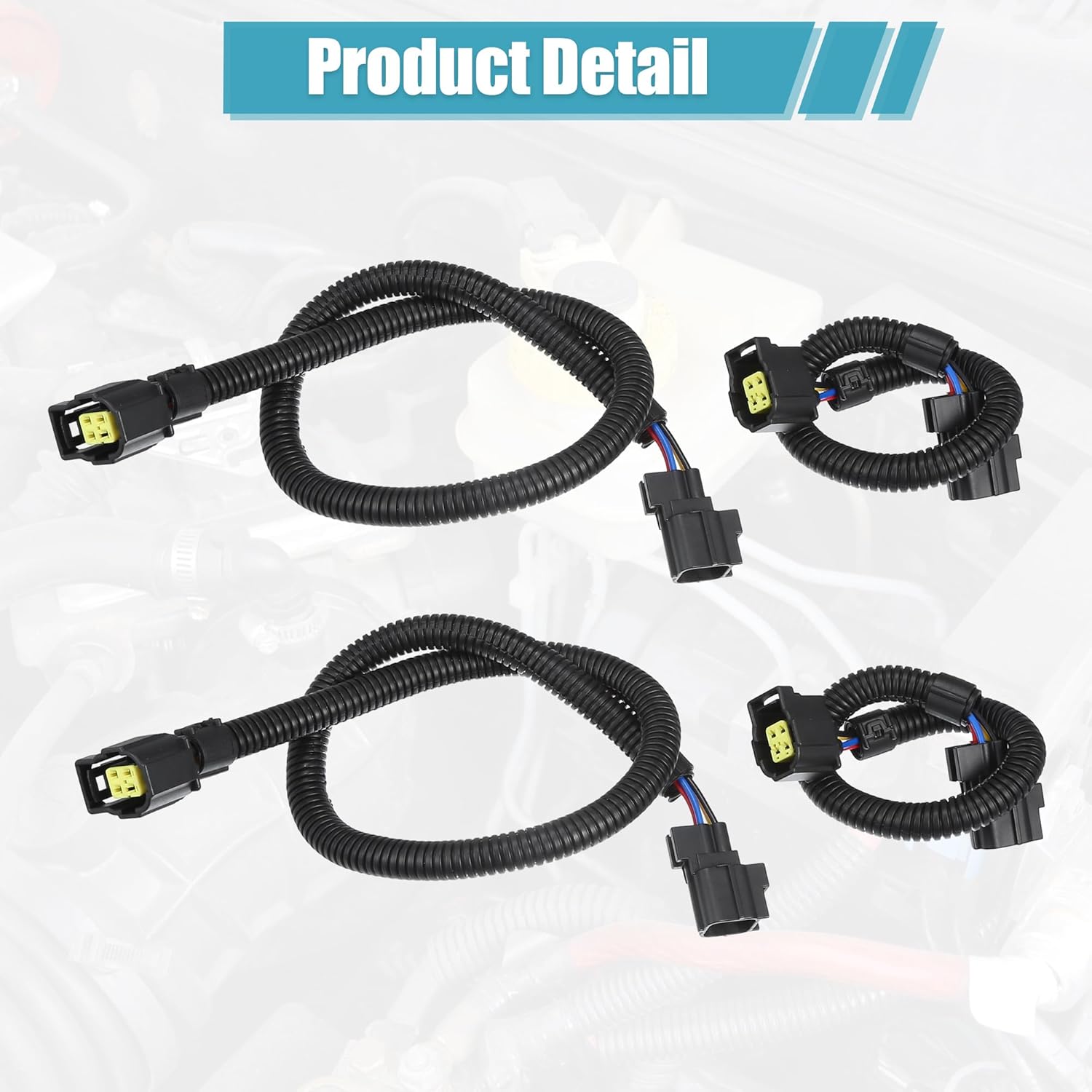 X AUTOHAUX 2pcs 12" 2pcs 24" Oxygen Sensor Extension Harness for Jeep Wrangler for Dodge for Ram 1500 for Chrysler 300 2005-2018