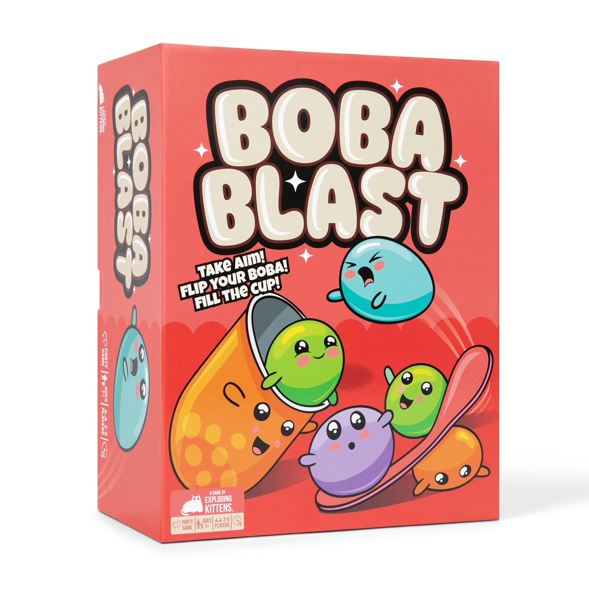 Exploding Kittens Boba Blast Fast-Paced Rapid Fire Game for Kids, Teens, and Adults Competitive Party Game for Family Game Night, Parties, and Travel