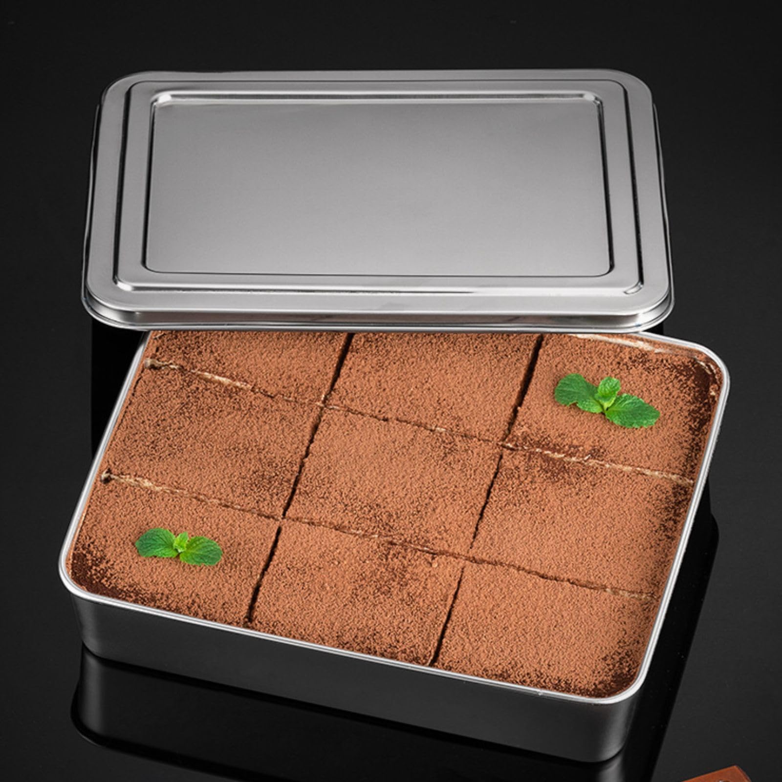 Molde de acero inoxidable para tartas con tapa de 13/11/9 pulgadas de acero inoxidable con cubiertas, utensilios antiadherentes para hornear con tapas