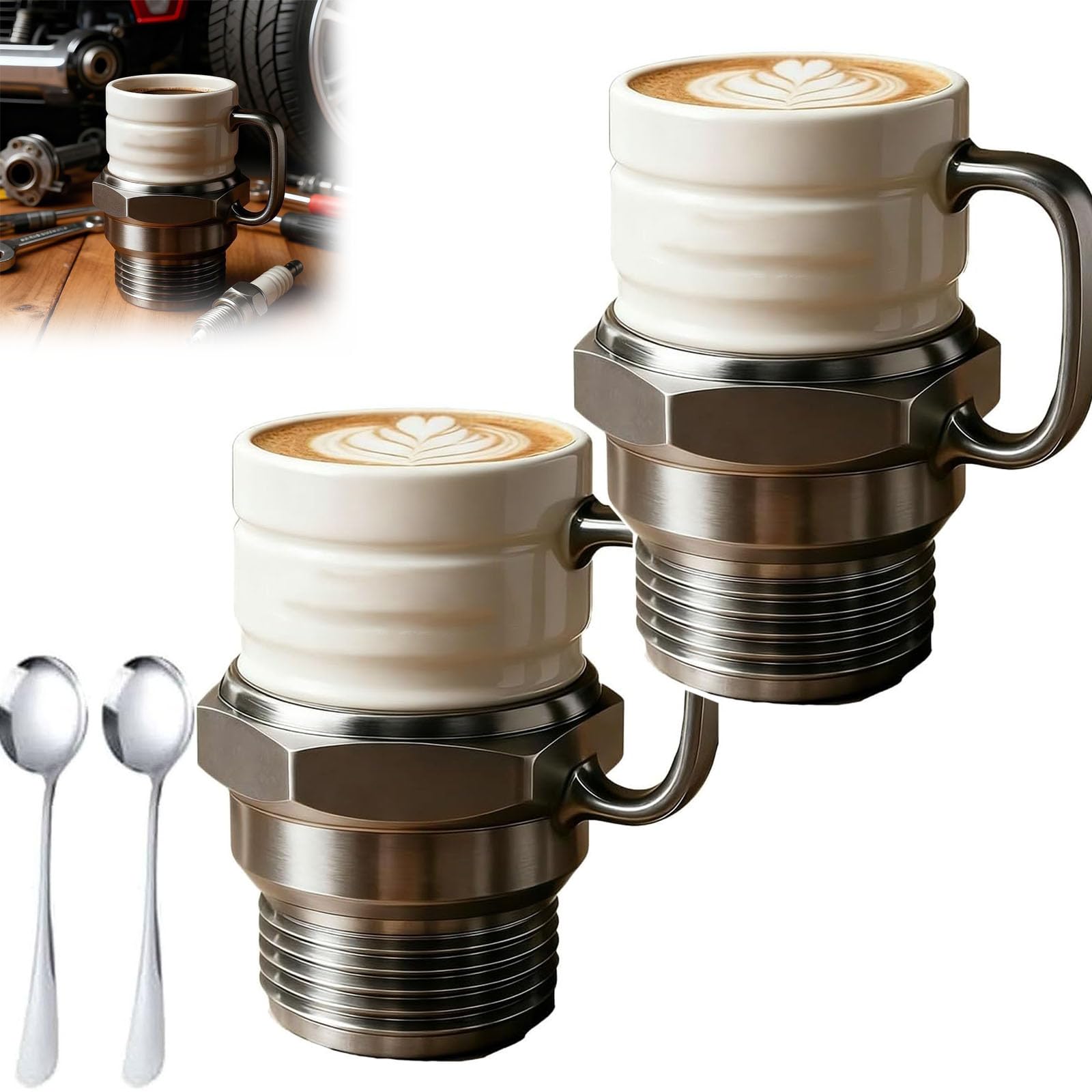 Mug Créatif Bougie D'allumage - Design Moteur - Cadeau Original Pour Mécanicien Ou Amateur De Voitures