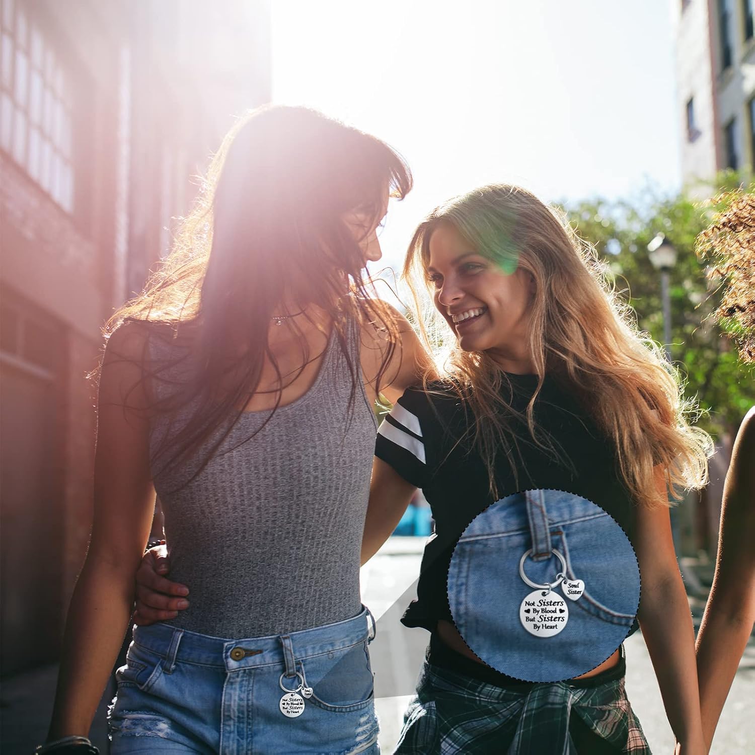 Roowest 6 Pieces girl Keychain, Not Sister by Blood But Sister by Heart Friendship Keychain for Women Teen Girls, School class Gifts for Friend Birthday - Image 6