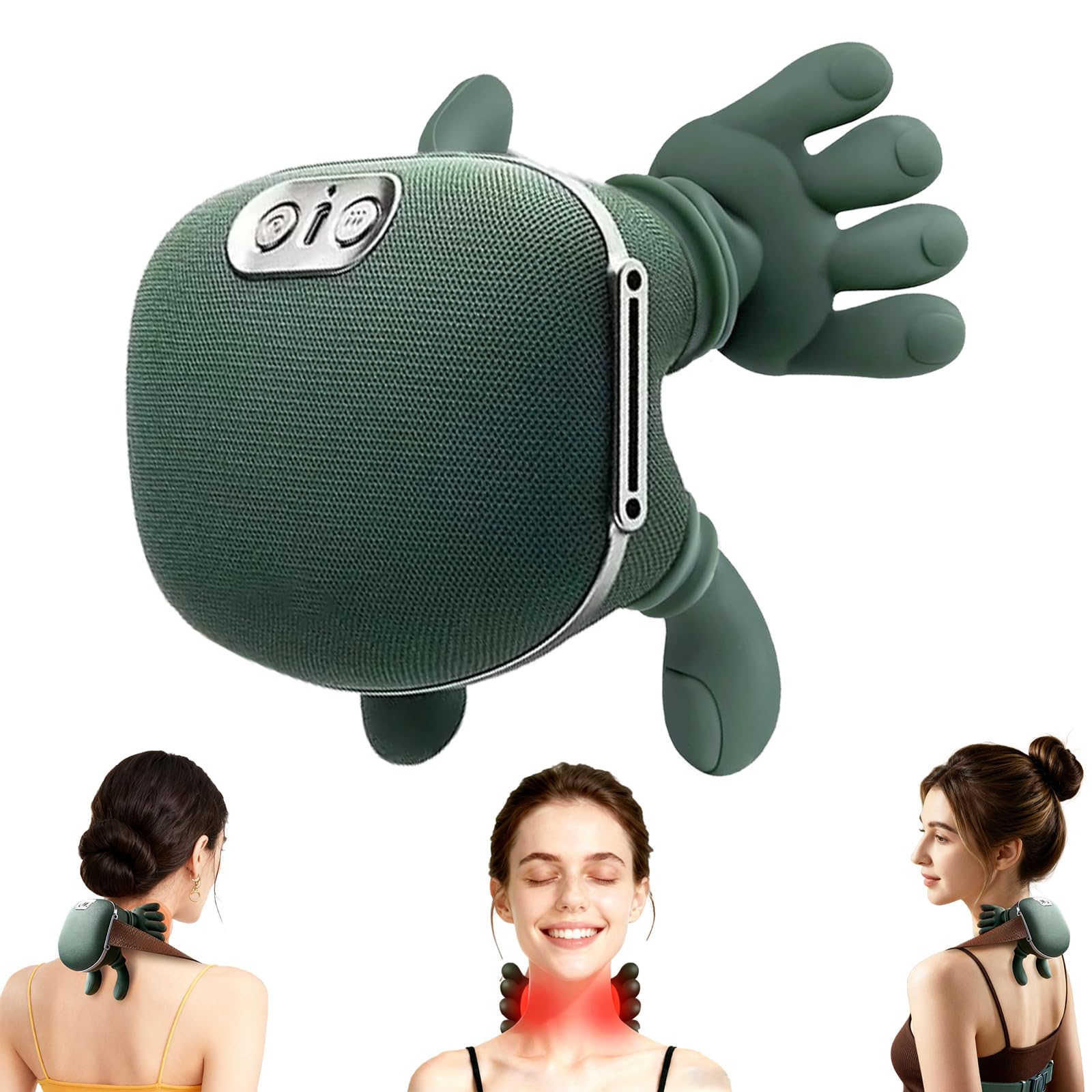 Photo 1 of DrVibro Neck Massager, Shiatsu Neck and Back Massager with Heat, 4D Kneading Simulated Human Hand Design Electric Deep Tissue Massage, Portable Body Massager for Shoulder, Pain Relief & Muscle Relax