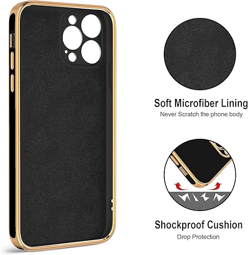 Miniatura 3 de Hython Funda para iPhone 12 Pro con soporte de anillo, soporte de anillo giratorio de 360, soporte magnético, chapado en oro rosa, TPU suave,