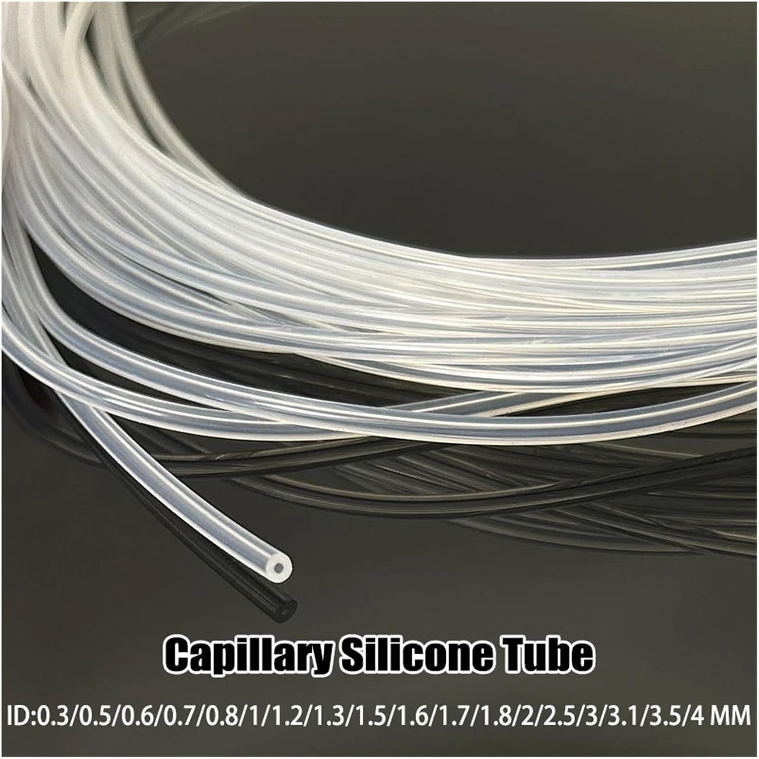 ID 0.3mm ~ 4mm Premium Heat Resistant Capillary Silicone Tube Clear Flexible Micro Tubing 1M/3M/5M Beverage Transfer Plumbing(1M_OD 4XID 2MM)
