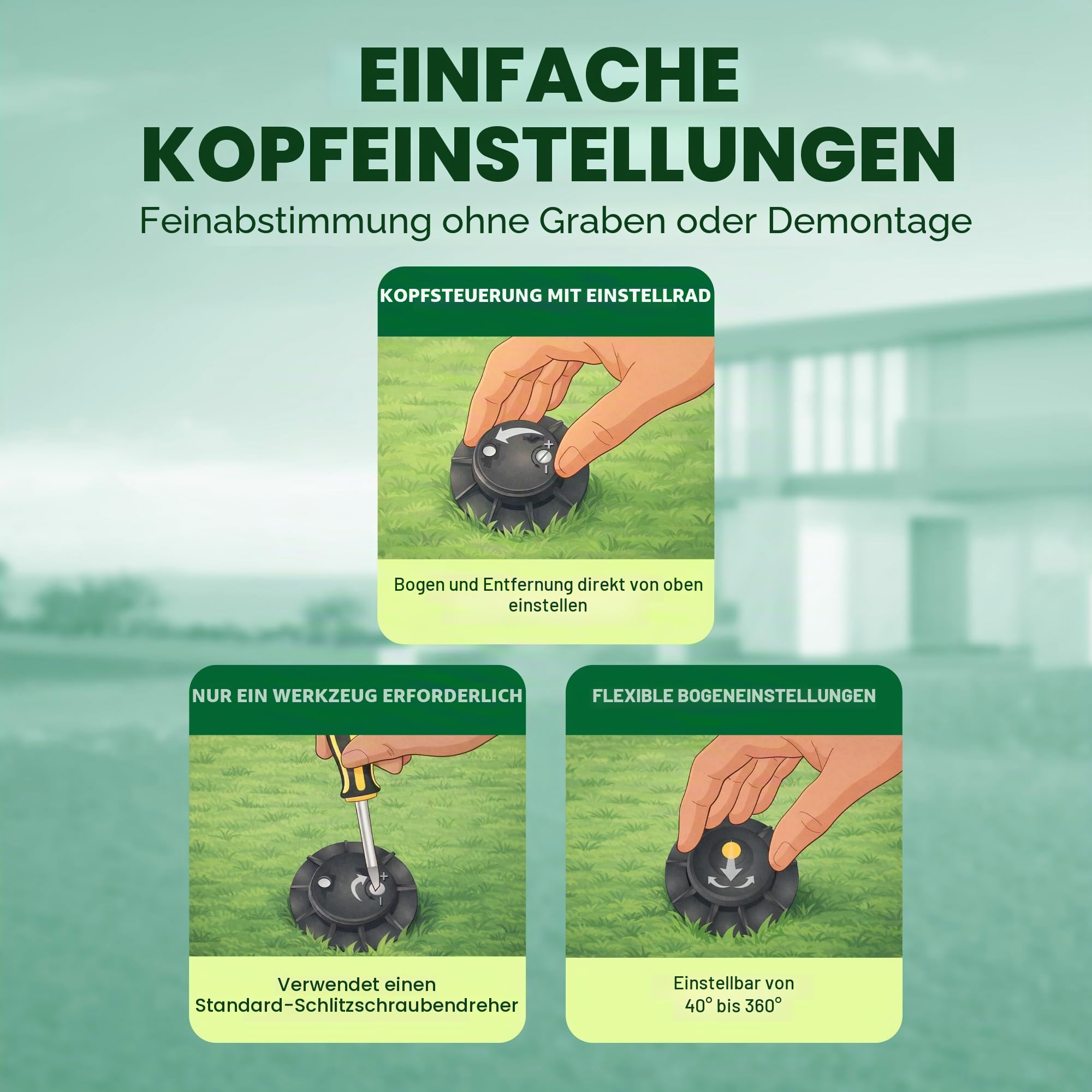 Rain Bird Rotor Heads 5000 Rotorsprinklerköpfe, 4 Stück