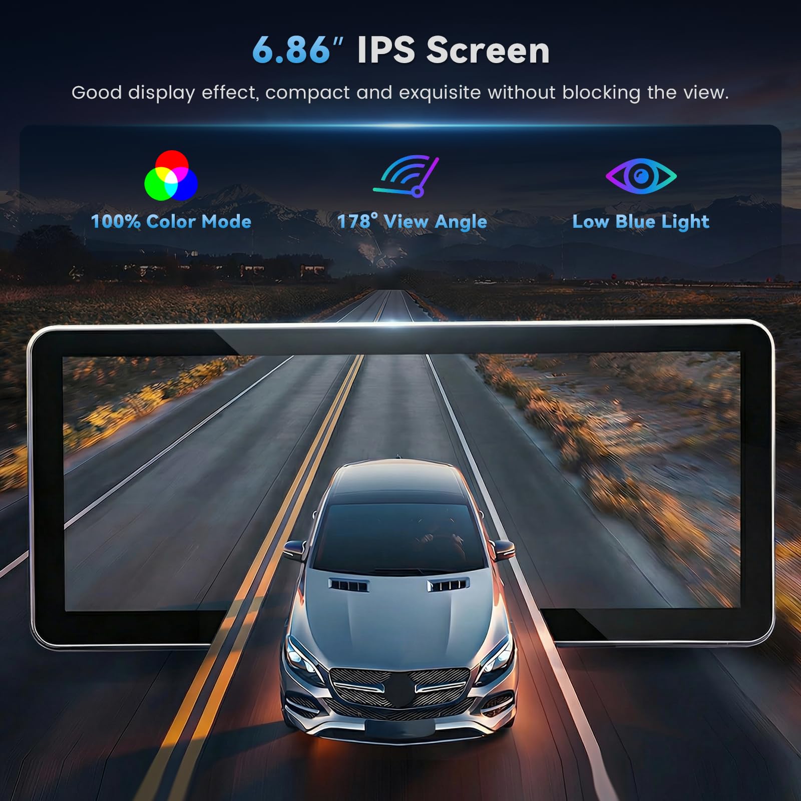 Cámara para niños con IPS Pantalla de 6,86" con cámara de Marcha atrás Visión Nocturna por Infrarrojos Impermeable IP69