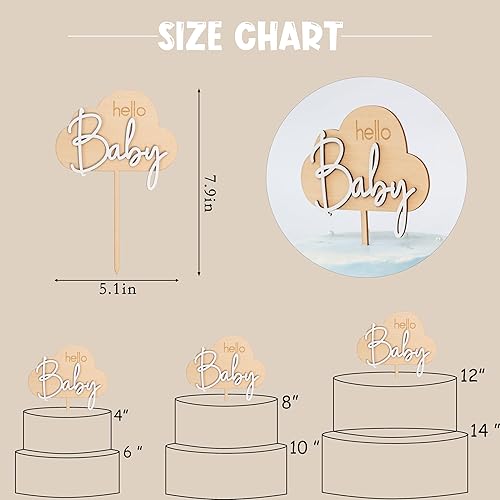 Miniatura 22 de Oh Baby - Decoración de madera para tartas, decoración de baby shower, suministros de doceración para tartas de revelación de género, accesorios Oh