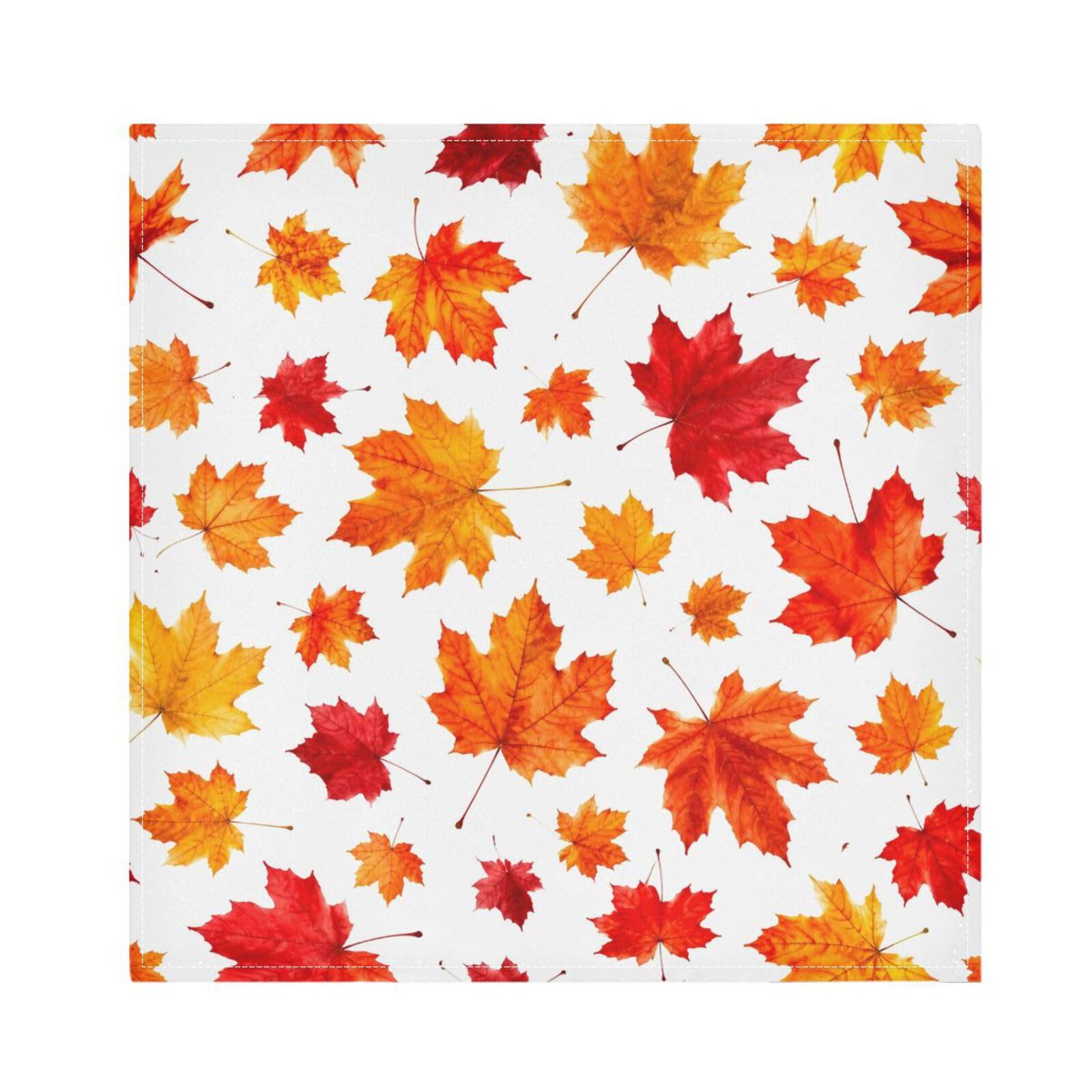 Ttgoth Maple Leaves Cloth Napkin Set of 4 Washable & Reusable Dinner Napkins for Dining Table, Banquets, Wedding, Party, 50x50 cm