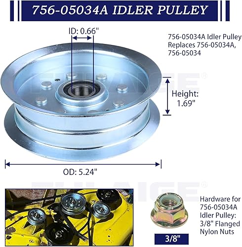 Miniatura 4 de Paquete de 2 conjuntos de husillo 918-06976A con polea tensora 756-05034A correa 954-05021 para Cub Cadet XT1-LT42, CraftsmanMTD CYT4220, CYT4220SE,