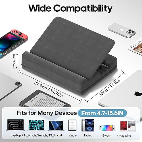 Miniatura 2 de Escritorio para laptop y tablet con cojín, almohada para computadora portátil para sofá, cama, automóvil, soporte de almohada ajustable para