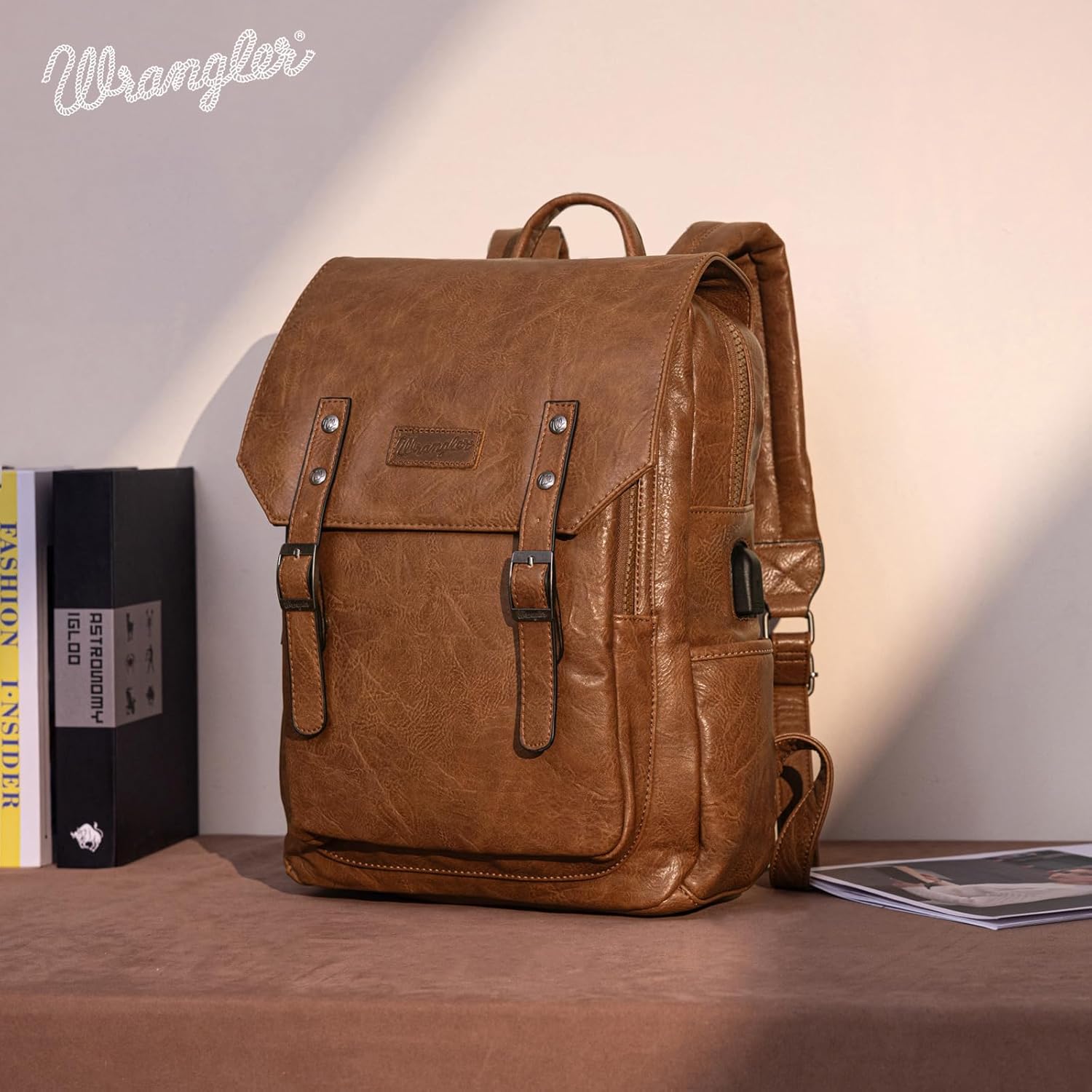 Montana West × Wrangler Brown Leather Laptop France Ubuy