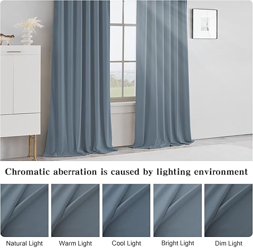 Miniatura 7 de Cortinas de terciopelo de piedra pizarra para sala de estar, cortinas gruesas y pesadas para puertas corredizas de patio, paneles de privacidad para