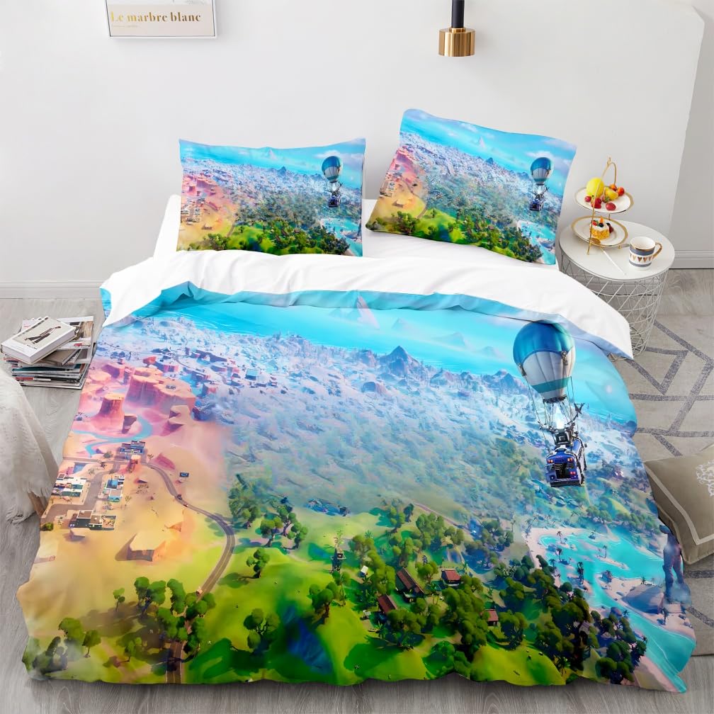 Genérico Juegos de Tiro para Niños Fundas 180x220cm Nórdicas (Cama 105cm) de 3 Piezas - 2 Fundas de Almohada 50x75cm - Microfibra Suave Y Ligera para Niños