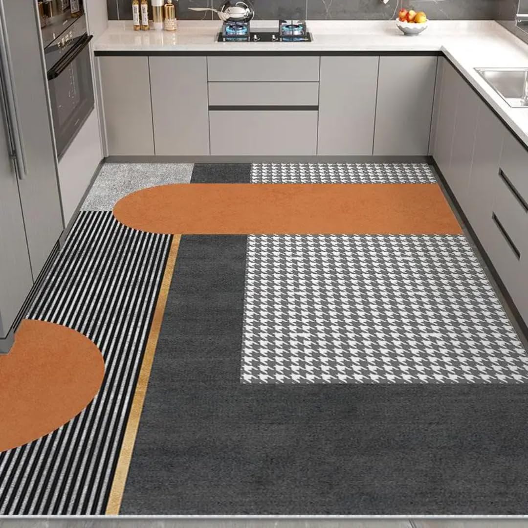Tapis de salon minimaliste en cuir PVC grand format 100x120 cm