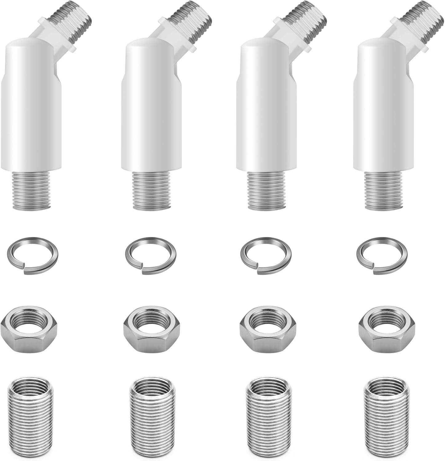 4-Pack Sloped Ceiling Adapter for Chandeliers Pendant Lights Adjustable 0-180 Degrees Accommodate Sloped Ceiling (White)