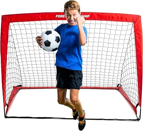 Red de fútbol para niños de 6 a 8 años, portería de fútbol infantil de 4 x 3 pies con 4 estacas, diseño de portería de fútbol desplegable para juego