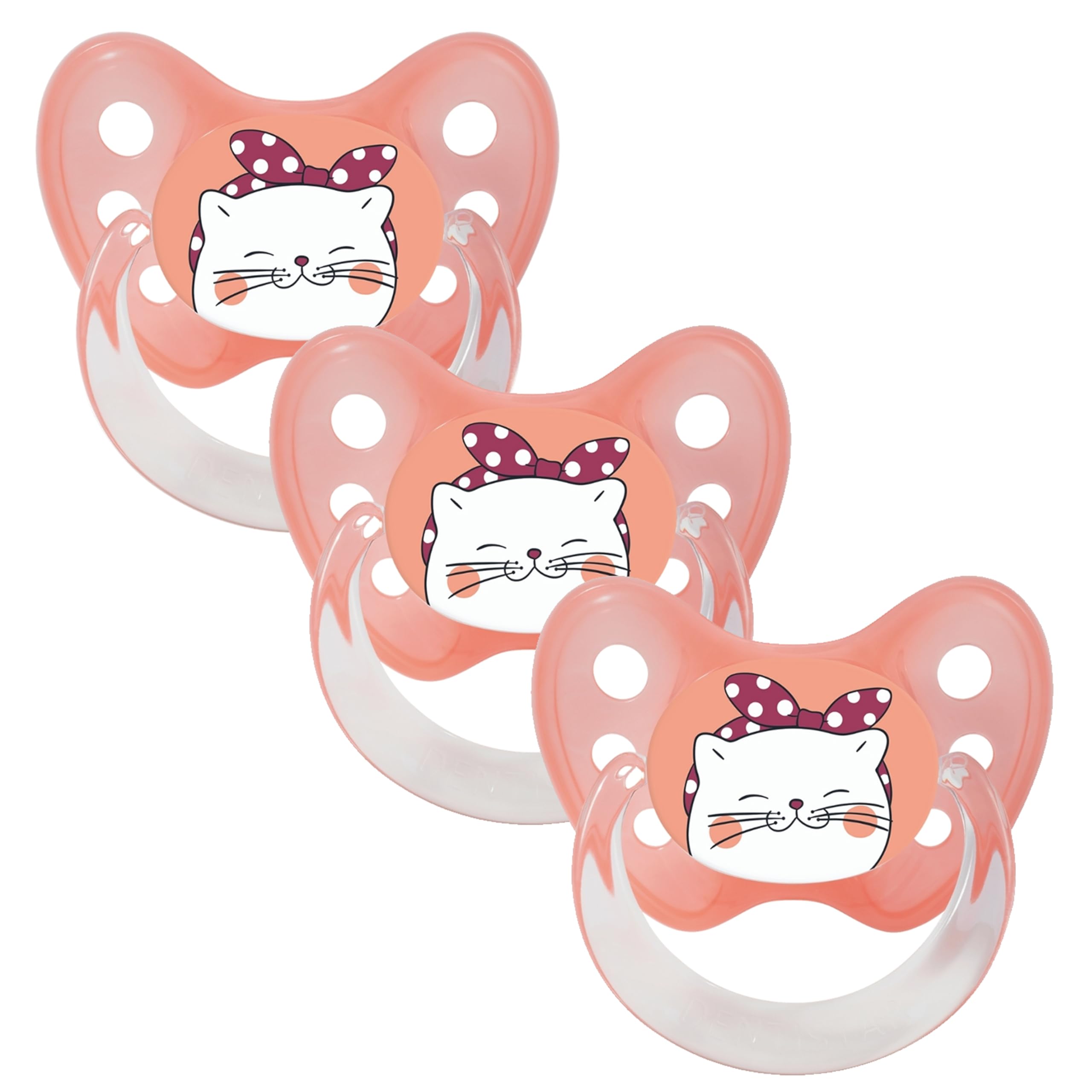 Dentistar Set de 3 Tétines Orthodontiques en Silicone – Taille 1, 0-6 mois – La sucette nouveau-né évite le désalignement des dents – Fabriqué en Allemagne – Sans BPA – Coeur, Rose - 4