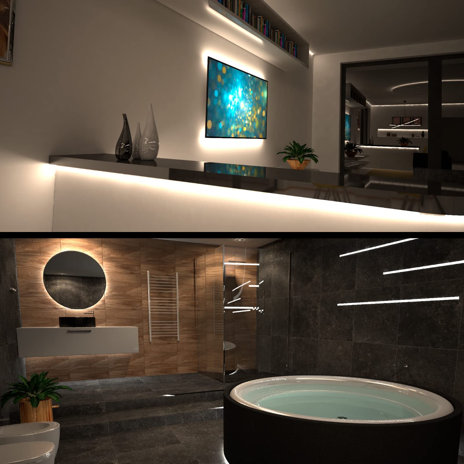 Eurocali Kit Striscia LED Monocolore 1200 LED 100W 240 LED/metro - Bobina da 5 metri - IP20 da interno - Luce Bianco Caldo 3000K + Alimentatore 120W per uso interno