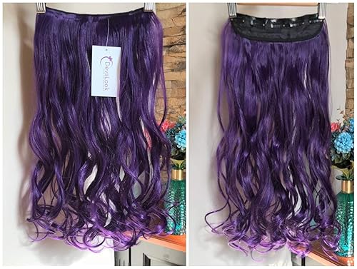 Miniatura 4 de DevaLook - Extensiones de cabello de 20 a 25 pulgadas de grosor una pieza ondulada con clip en extensiones de cabello
