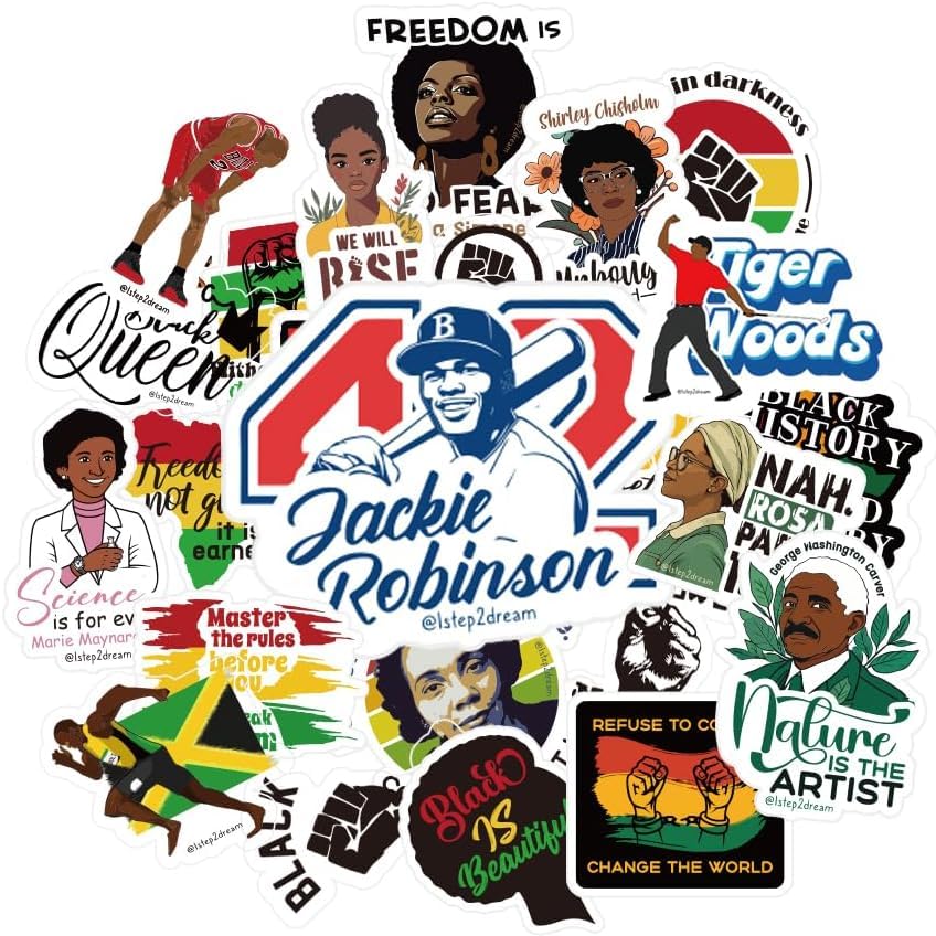 Black History Month Stickers - Empowerment Decals for for Classroom Decor Bulletin Board | African American Culture Art for Water Bottles Laptops