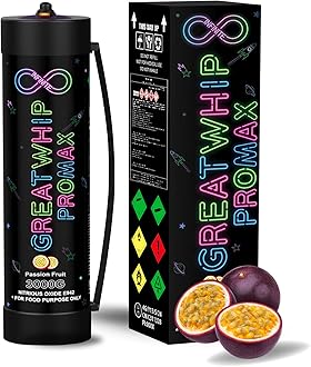 GreatWhip PassionFruit Whipped Cream Charger 4.4L Nitrous Oxide N2O Tanks, 3000g Whip Cream Charger Cylinder, 1 Cylinder