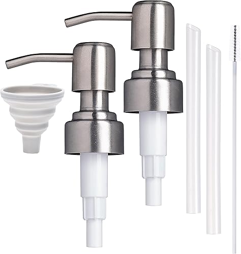 Easy Tang - Cabezal de bomba de acero inoxidable 304 a prueba de óxido, dispensador de jabón de cocina, repuesto para botella de boca regular