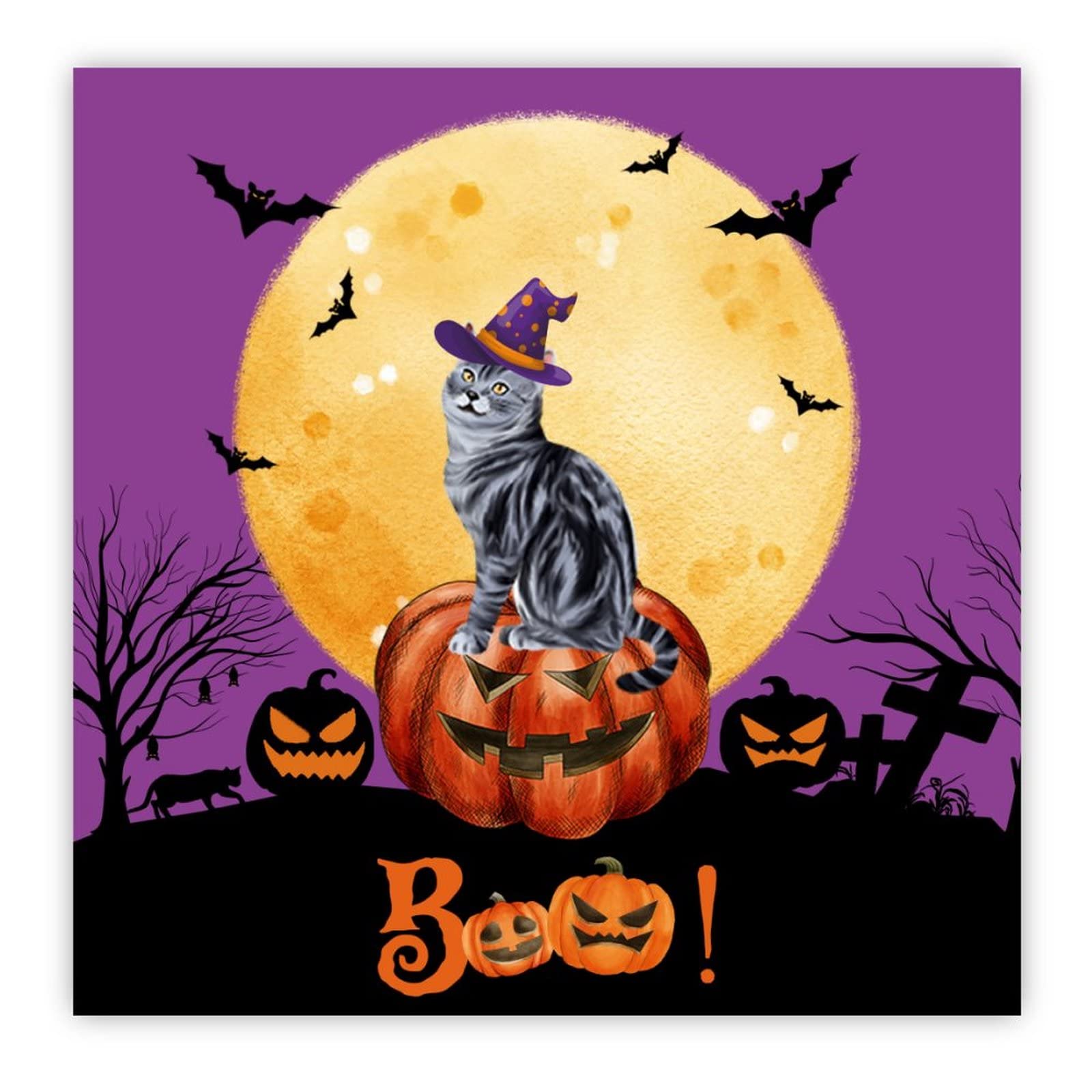 Lune en bois Halloween pour remplacer les décors fragiles par une suspension durable