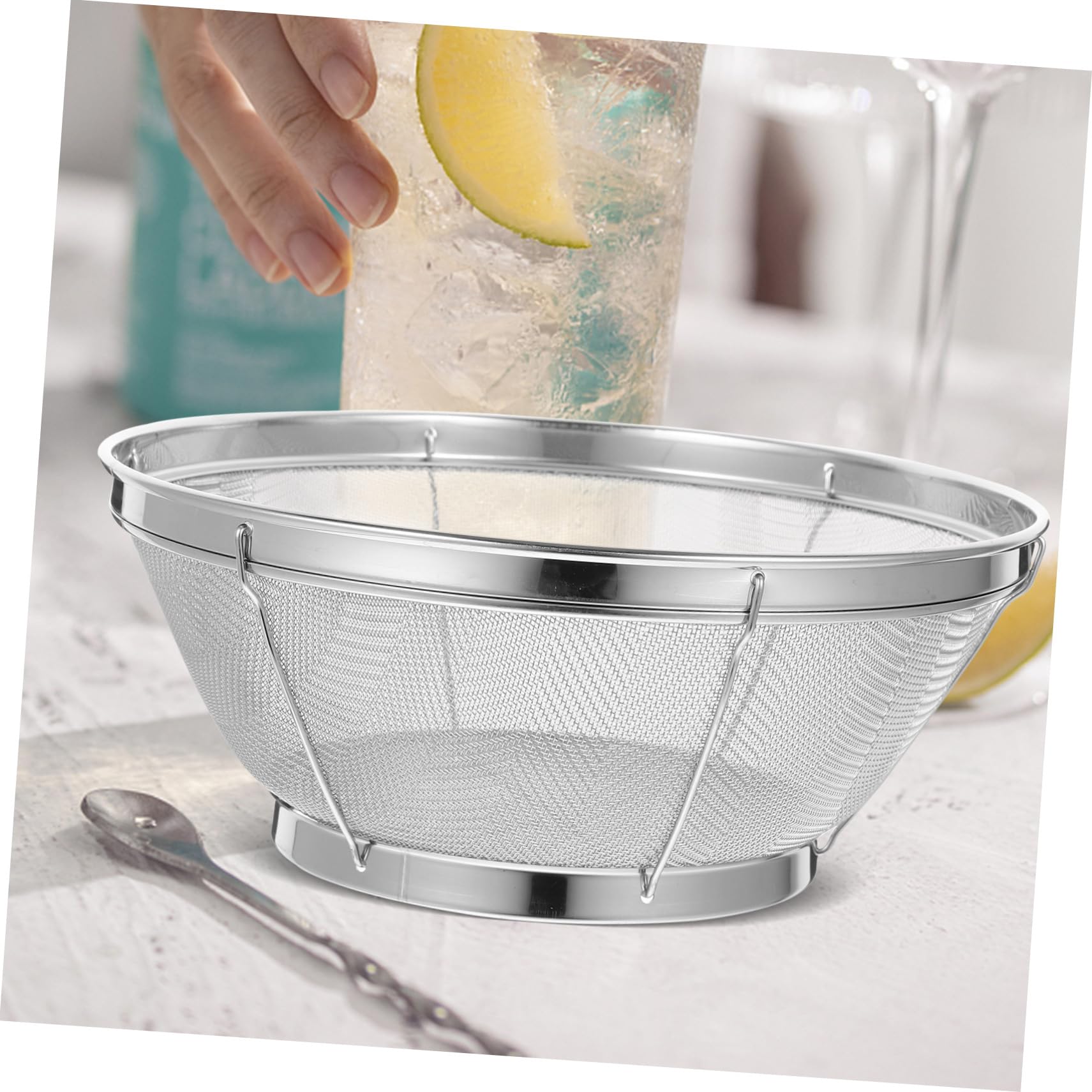 TOPBATHY 2 Pezzi Ciotola per Colino da Cucina Scolapasta per Riso Colino a Maglia Fine di Scarico in Acciaio Inossidabile per Una Facile Pulizia