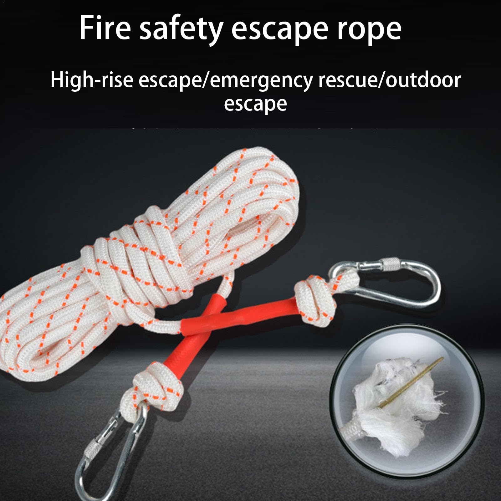Corda per Arrampicata Strumento di Soccorso Trasportabile a Doppio Gancio | Fuga Urgente Da Fiamma Per Professionisti, Appassionati Di Sport, Uomini, Donne, Famiglia, Fuga Critica Domestica