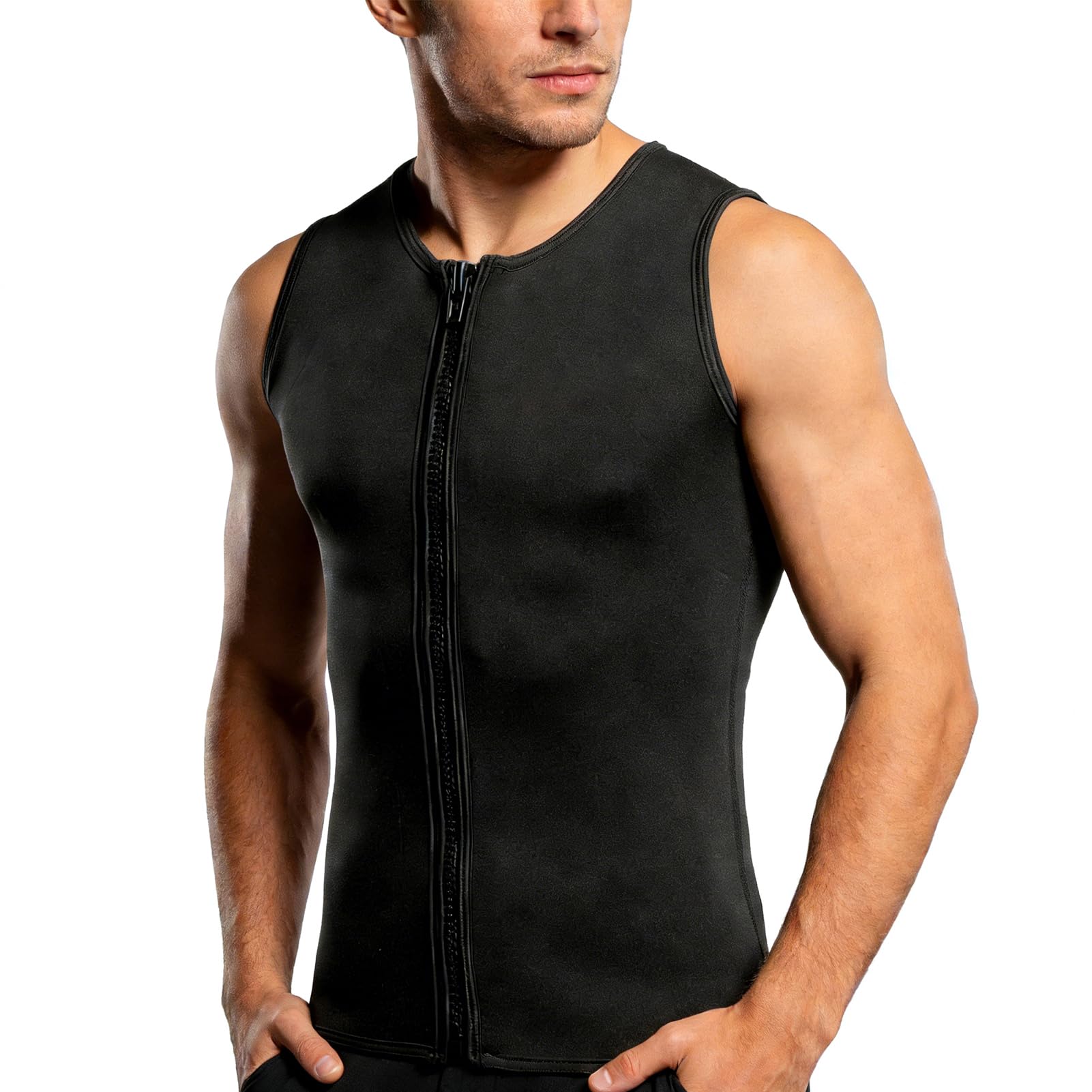 Muta da uomo, senza maniche, 2 mm, in neoprene, termica, per sport acquatici, kayak, nuoto, surf, snorkeling, immersioni, con cerniera (XXL)