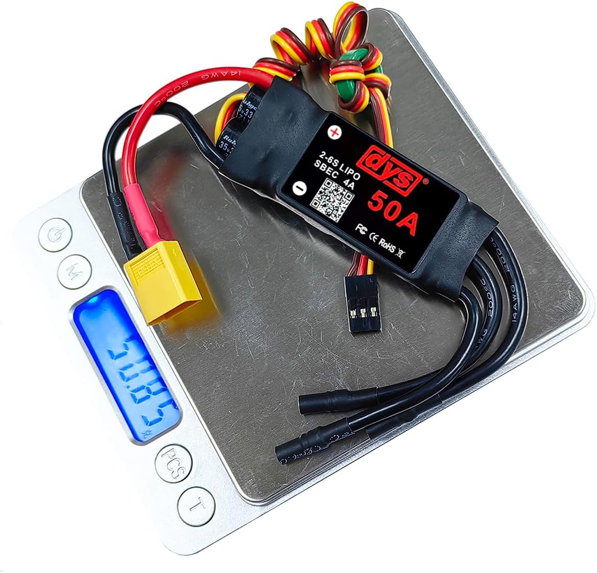 DYS 50A 2-6S Brushless ESC with 5V/4A SBEC with XT60 & 3.5mm Plug for RC Fixed-Wing Aircraft Helicopter